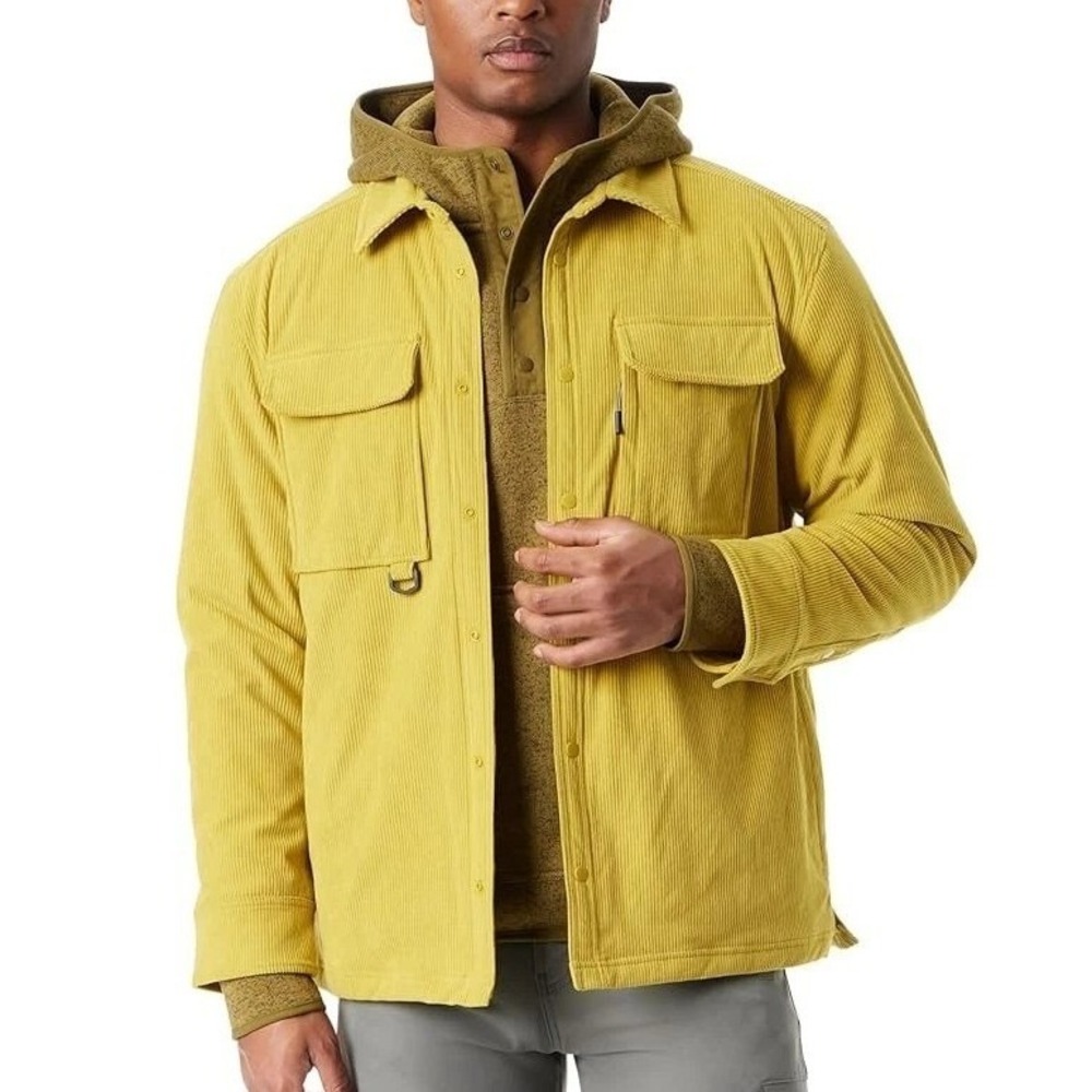 NWT Bass Outdoor Corduroy Worker Shirt Jacket Moss Yellow Green Button up
